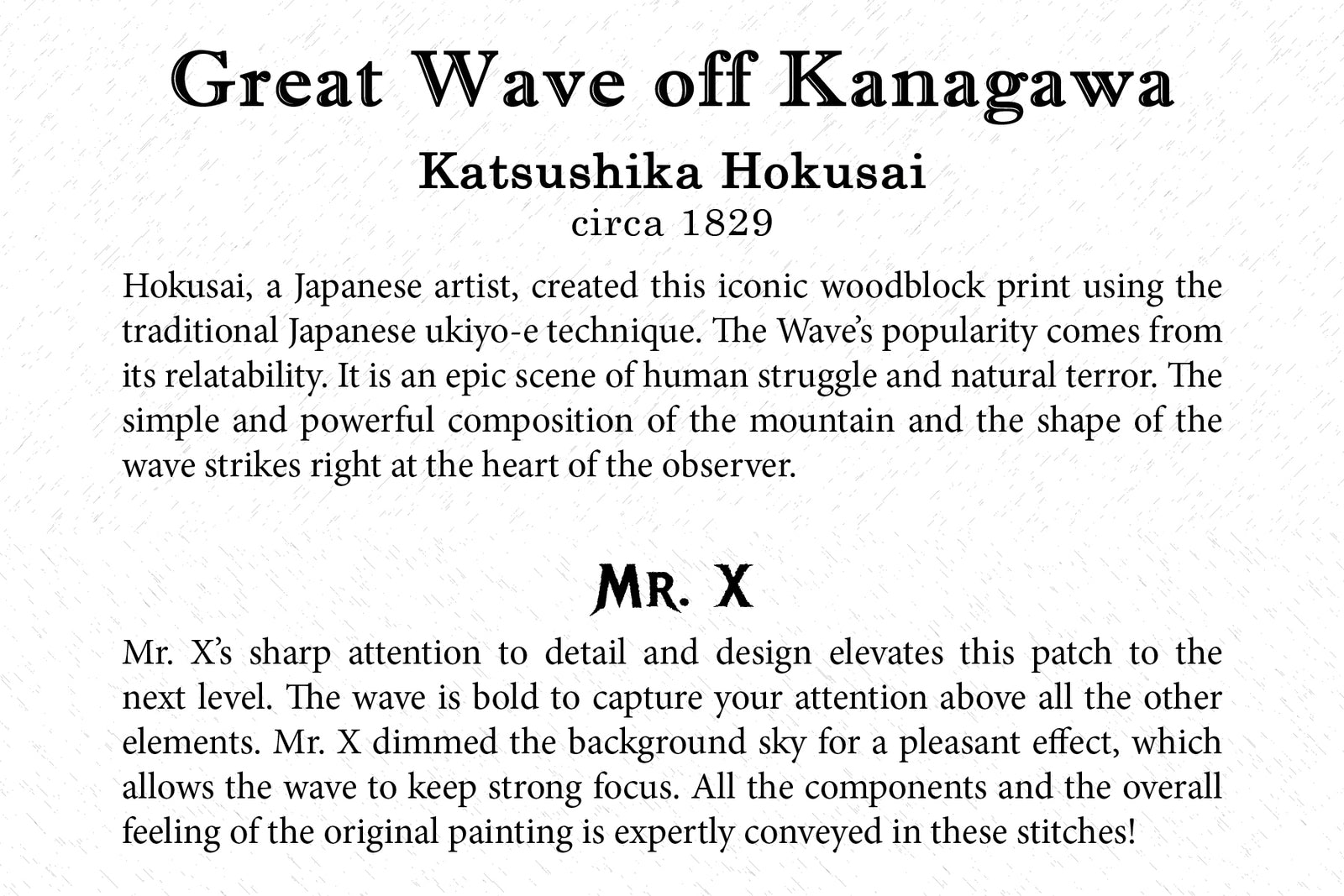 Art Card - Great Wave off Kanagawa - Back