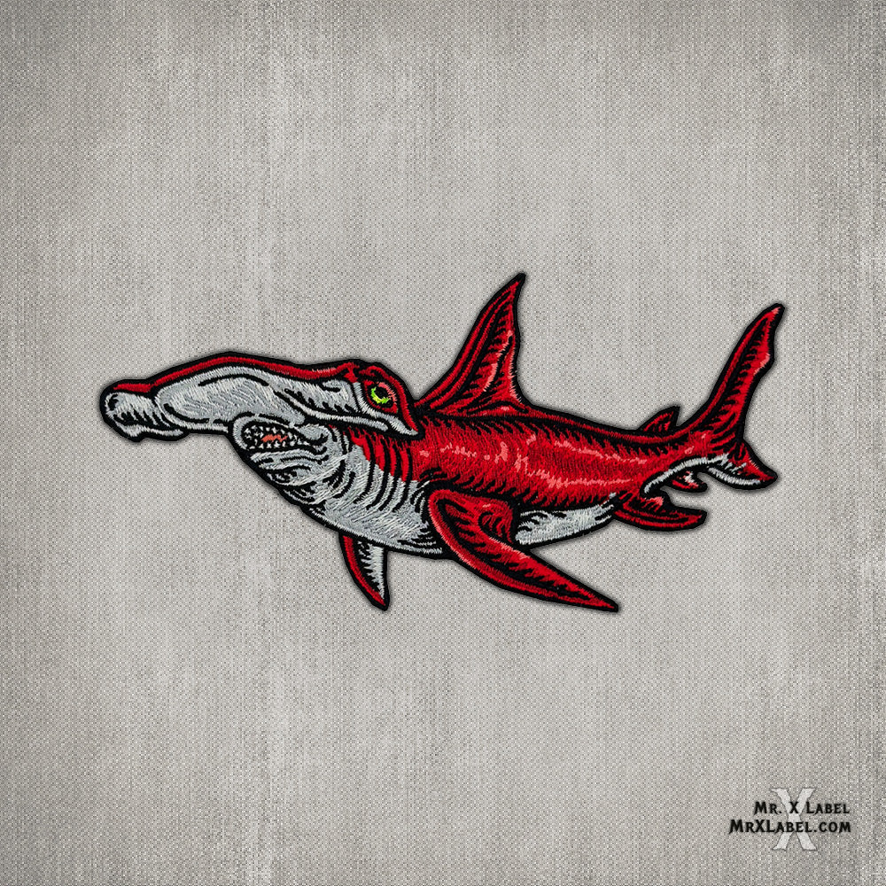 Hammerhead Shark Red Patch Mr. X Label