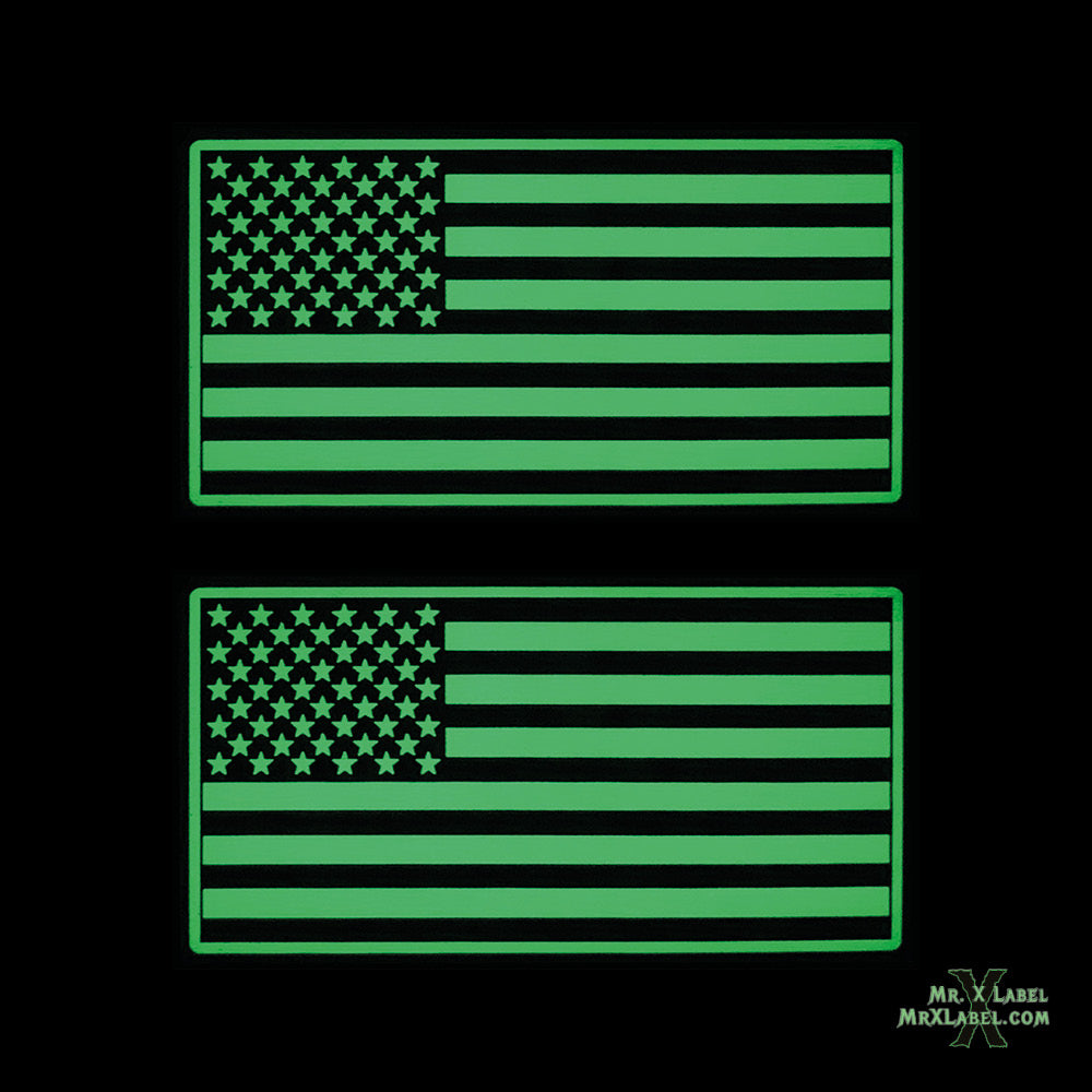 American Flag Glow Rangers Acrylic Patches - Glowing