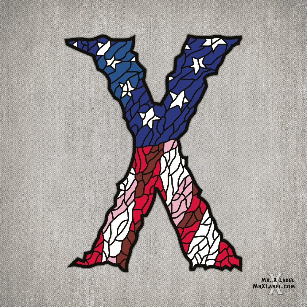 American Flag X - Sticker