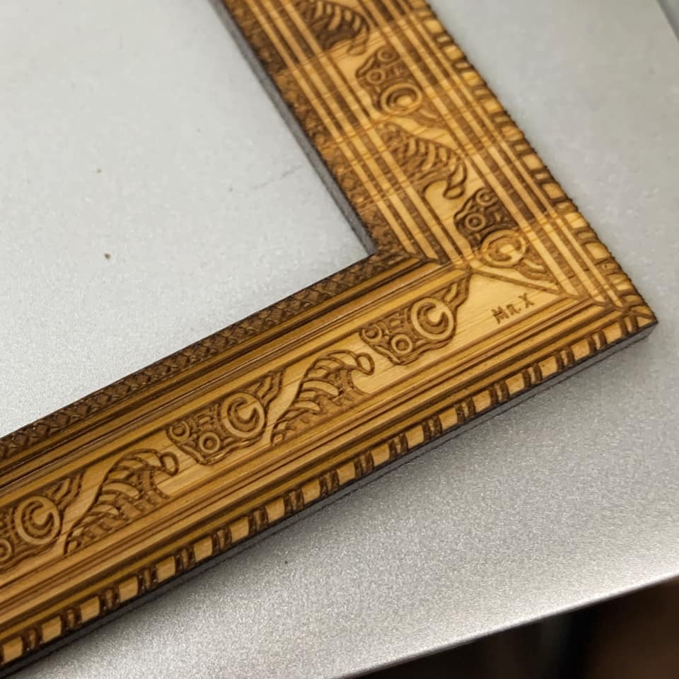 Starry Wave Wood Frame Patch - Zoom details