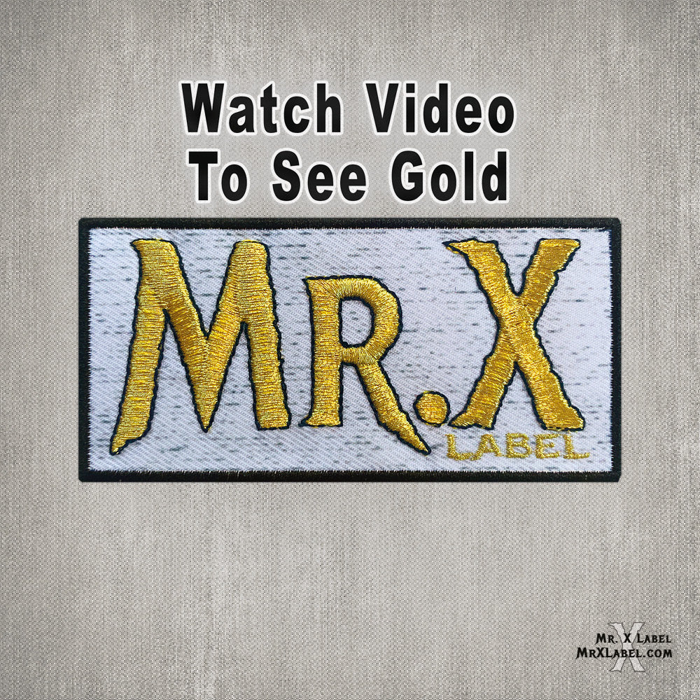 Mr. X Label v3 (Gold on White) Embroidered Patch