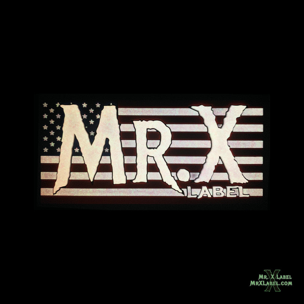 Mr. X Label v6 (American Flag) PVC Patch - Glowing