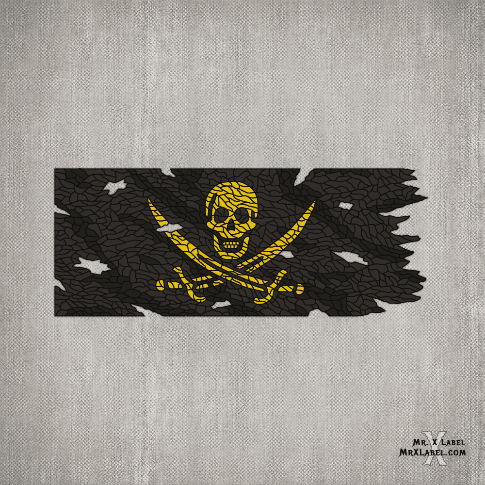 Pirate Flag (Gold) - Sticker