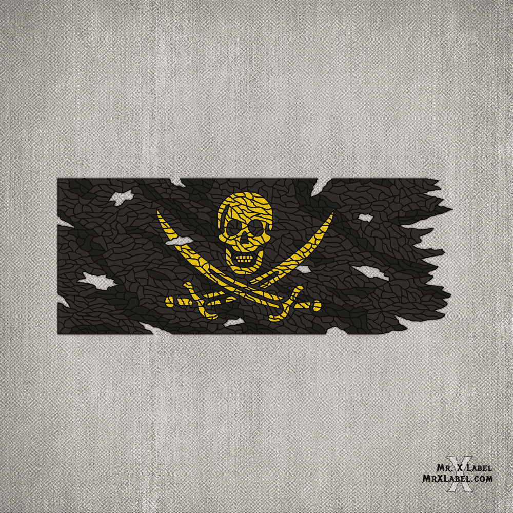 Pirate Flag (Gold) Embroidered Patch