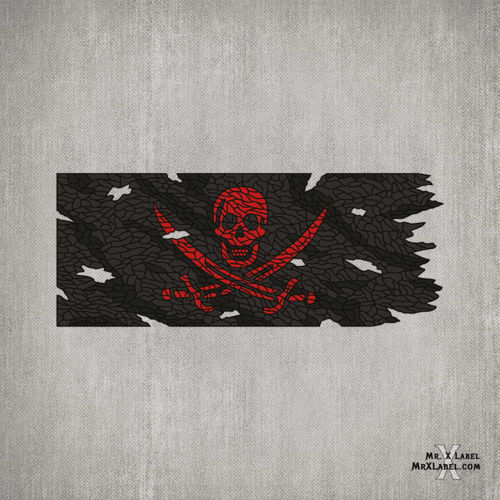 Pirate Flag (Metallic Red) Embroidered Patch