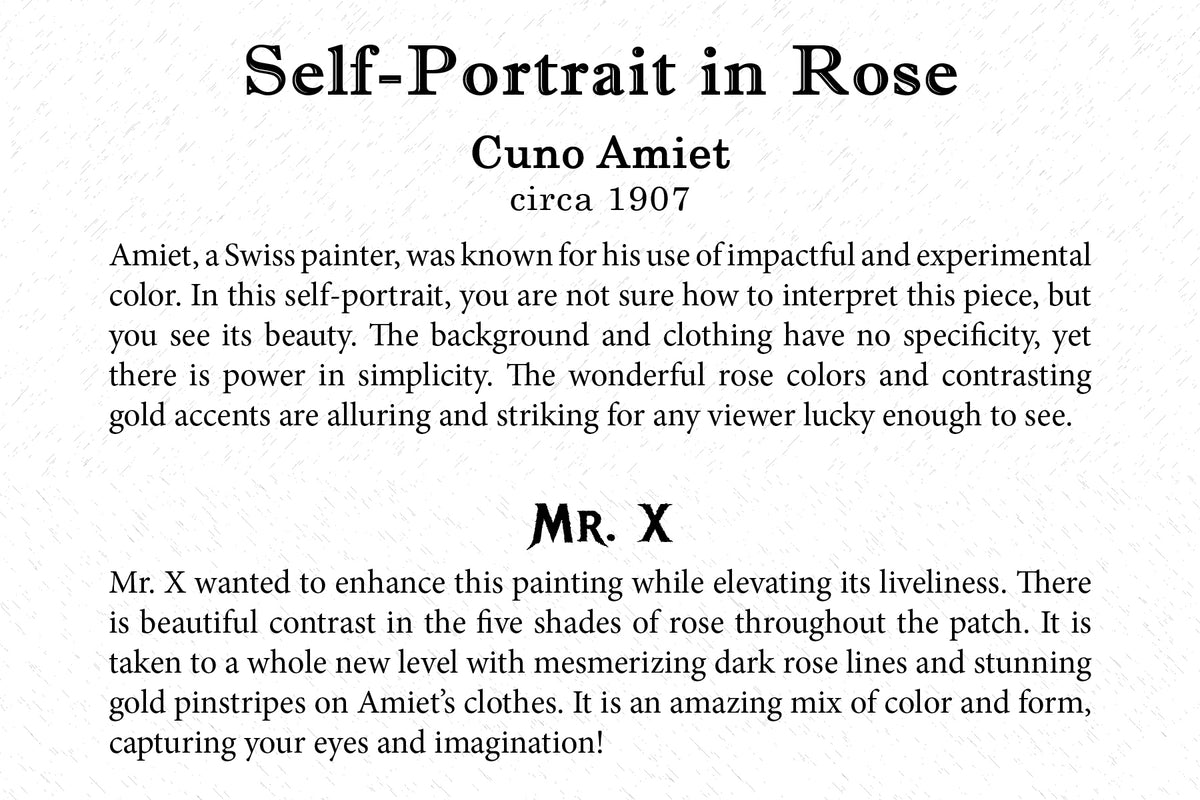 Art Card - Self-Portrait In Rose - Back