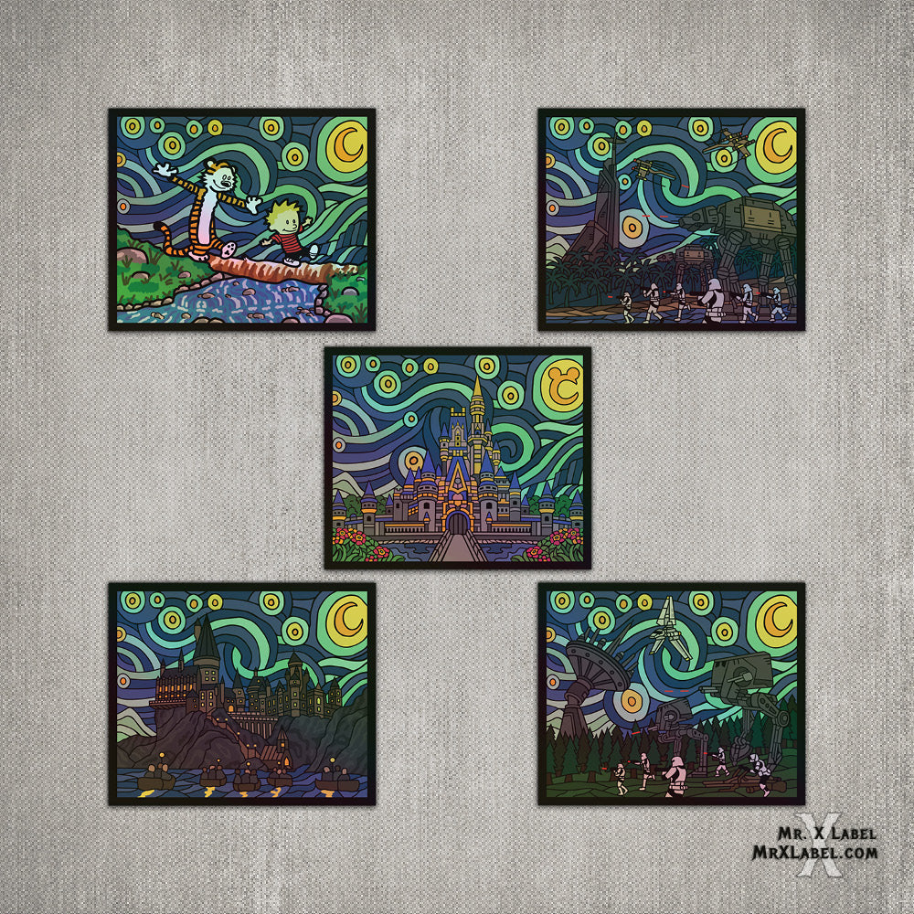 Starry Night Holographic Stickers