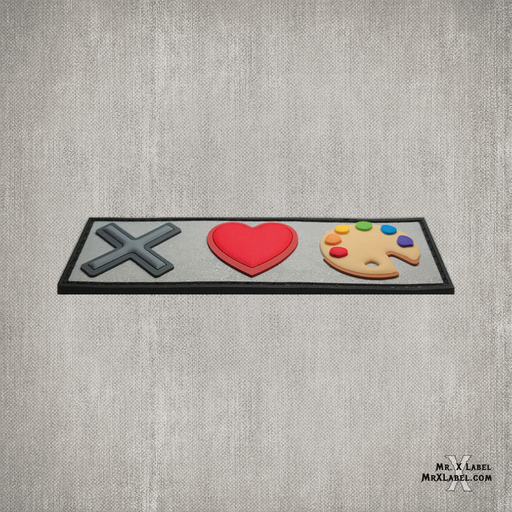 X Loves Art PVC Patch 3D